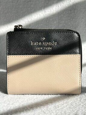 Kate Spade Staci Small L-Zip Bifold Wallet - Warm Beige Colorblock